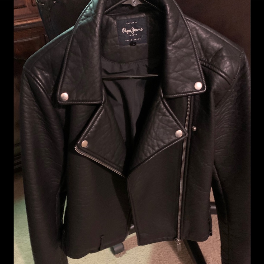 Black leather Moto jacket